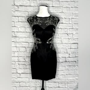Dylan Queen Elegant Black Embellished mini Dress